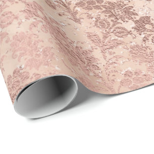 Papier Cadeau Parties scintillant florale en poudre rose rose-ro