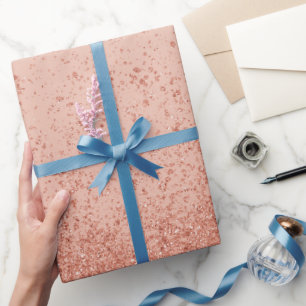 Papier Cadeau Parties scintillant Gold Faux rose
