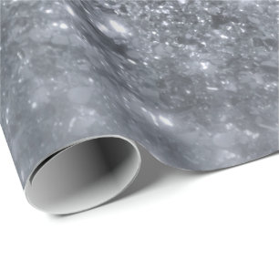 Papier Cadeau Parties scintillant gris argenté blanc brillant