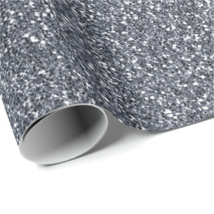 Papier Cadeau Parties scintillant gris argenté délicate blanche 