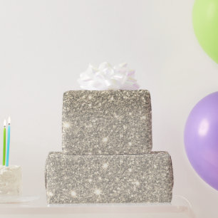 Papier Cadeau Parties scintillant gris moderne éclabousser Nom p