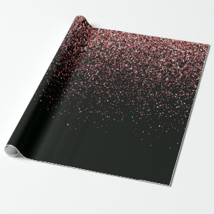 Papier Cadeau Parties scintillant noire et rose