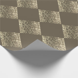 Papier Cadeau Parties scintillant or Brown Abstrait chic