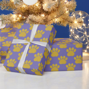Papier Cadeau Parties scintillant or mignonne Empreintes de patt