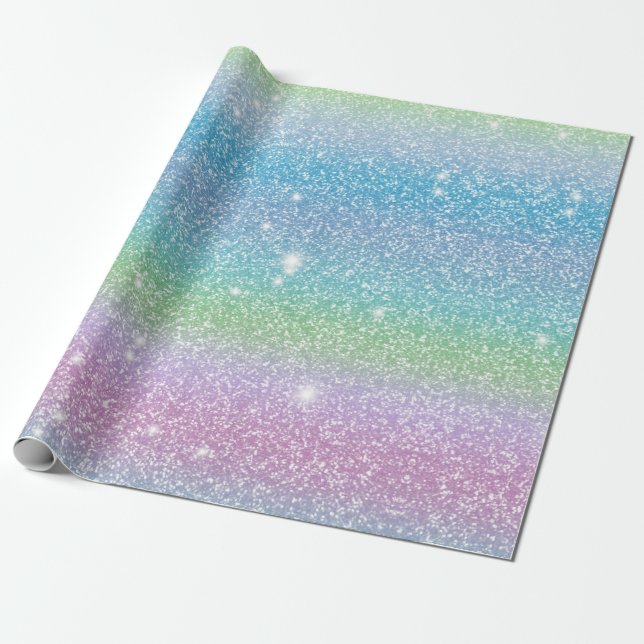 Papier Cadeau Parties scintillant papier numérique Unicorn Textu (Déroulé)