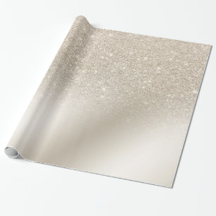 Papier Cadeau parties scintillant perle moderne ivoire sombre dé