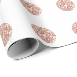 Papier Cadeau Parties scintillant pois Blanche Étincelle Rose Br