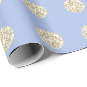 Papier Cadeau Parties scintillant pois Sparkly Pastel Blue Ivory
