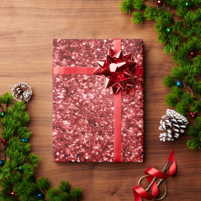 Papier Cadeau Parties scintillant Red Sparkle (Cadeau de vacances)