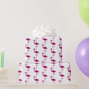 Papier Cadeau Parties scintillant rose brillant motif blanc