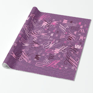 Papier Cadeau Parties scintillant rose Chevrons Knit Motif Impri