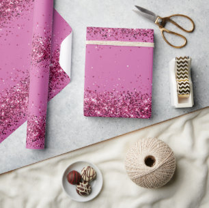 Papier Cadeau Parties scintillant rose chic