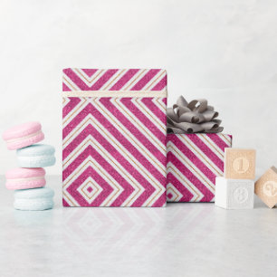 Papier Cadeau Parties scintillant rose et ligne or