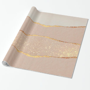 Papier Cadeau Parties scintillant Rose Gold de luxe
