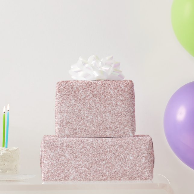 Papier Cadeau Parties scintillant rose moderne étincelles Nom pe (Cadeaux de fête)