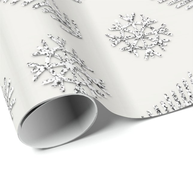 Papier Cadeau Parties scintillant rose Noël Arbre vacances Snowf (Coin rond)