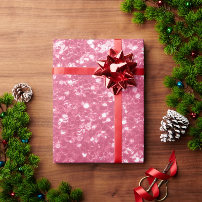 Papier Cadeau Parties scintillant rose rose pâle (Cadeau de vacances)