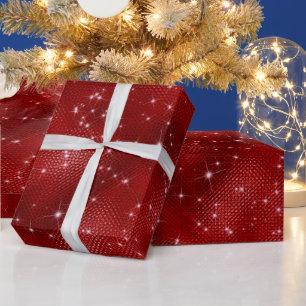 Papier Cadeau Parties scintillant rouge