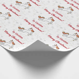 Papier Cadeau Parties scintillant Unicorne moderne Snowflakes No