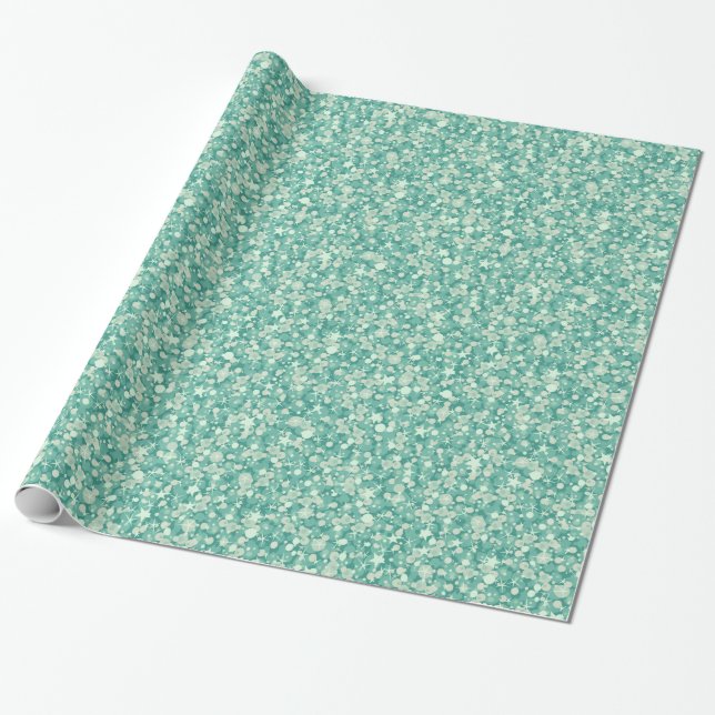 Papier Cadeau Parties scintillant Verte Et Blanche À La Menthe E (Déroulé)