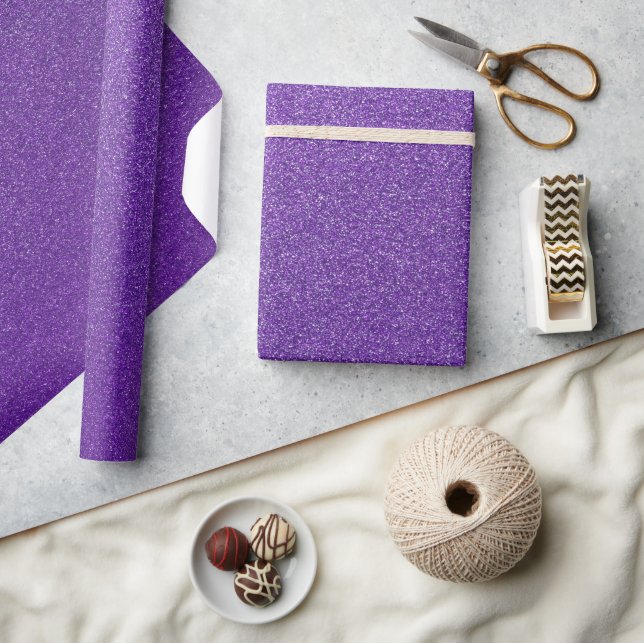 Papier Cadeau Parties scintillant violette, Étincelle, Arrière - (Artisanat)