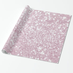 Papier Cadeau Parties scintillantes blanches roses Girly
