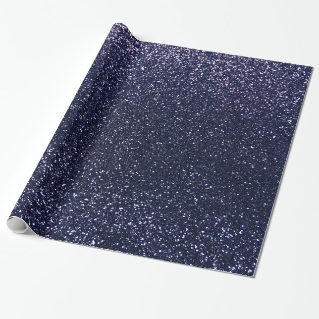 Papier Cadeau Parties scintillantes de bleu marine (Déroulé)