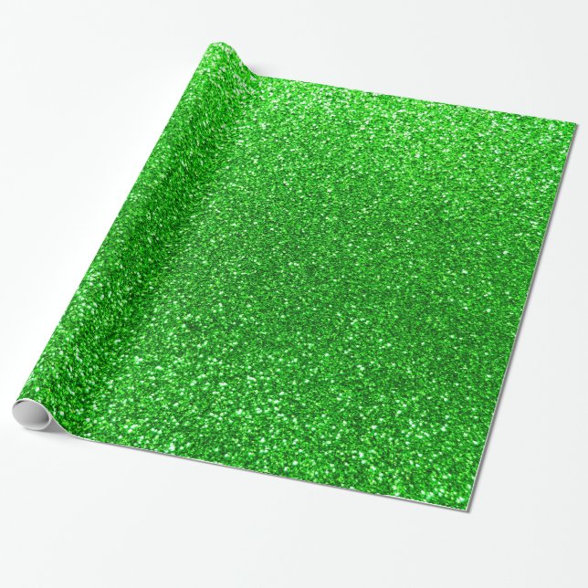 Papier Cadeau Parties scintillantes de vert de chaux (Déroulé)