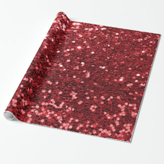 Papier Cadeau Parties scintillantes rouges de Faux