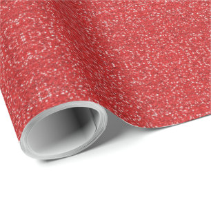 Papier Cadeau Parties scintillantes rouges de Faux