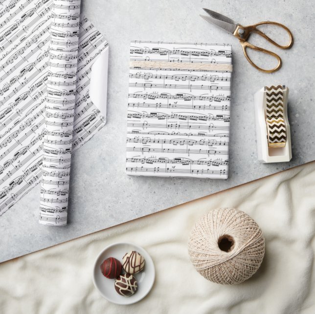 Papier Cadeau Partitions de feuille de Noël (Artisanat)