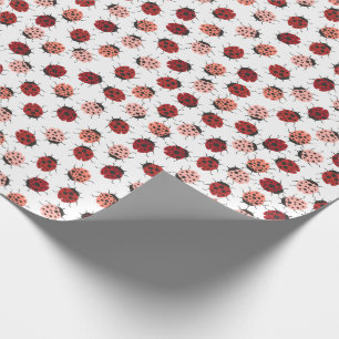 Papier Cadeau Partout coccinelles rose et rouge