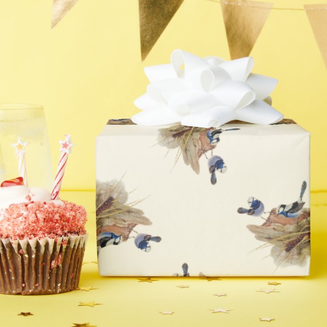 Papier Cadeau Paruline Turquoisine, (Fête d'anniversaire)
