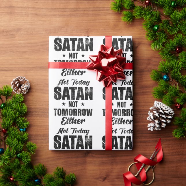 Papier Cadeau Pas Aujourd'Hui Satan Pas Demain (Cadeau de vacances)