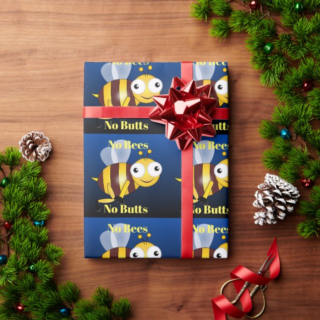 Papier Cadeau Pas d'abeilles Pas de boutons Envelopper du papier (Cadeau de vacances)