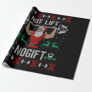 Papier Cadeau Pas d'Ascenseur Pas De Cadeau Vilain Gym Noël Père