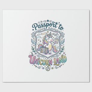 Papier Cadeau Passeport de Licorne pour la Terre des Licornes Fo