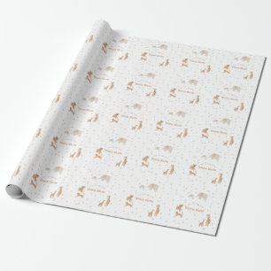 Papier Cadeau Pastel Beige mignon Baby shower illustratif