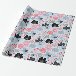 Papier Cadeau Pastel Blue Botanical Harmony Wrapper