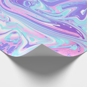 Papier Cadeau Pastel Blue & Purple Marble Texture liquide
