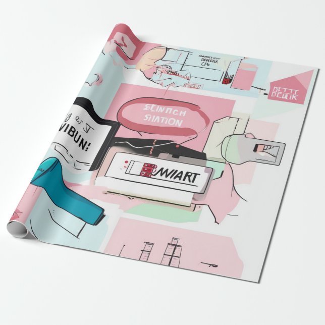 Papier Cadeau Pastel Collage Dream (Déroulé)