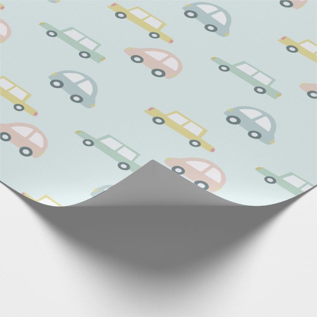 Papier Cadeau Pastel Color Car Motif bleu (Coin)