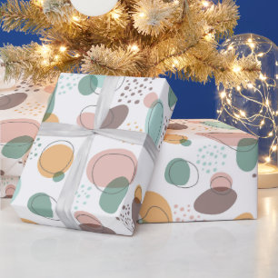 Papier Cadeau Pastel Colors Formes bio Motif sans couture