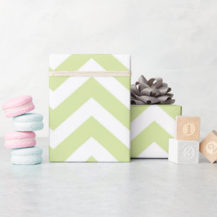 Papier Cadeau Pastel Green & White Chevron Mariage Anniversaire