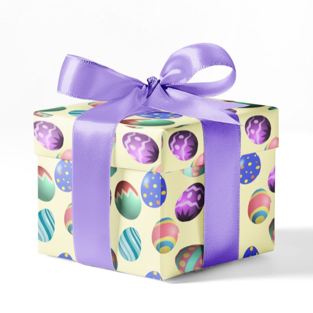 Papier Cadeau Pastel Jaune Oeuf de Pâques Fête de Pâques Chasse  (Créateur téléchargé)
