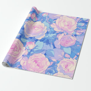Papier Cadeau Pastel Lofi papier d'enveloppement floral