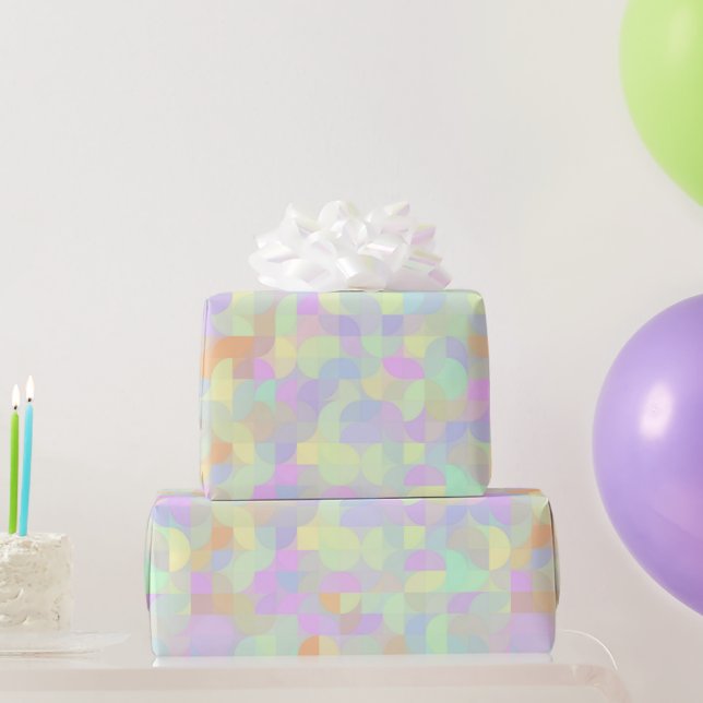 Papier Cadeau Pastel Muted Boho Mod Abstrait géométrique (Cadeaux de fête)