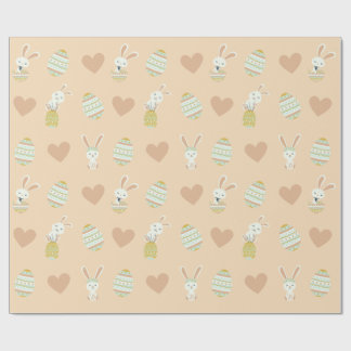 Papier Cadeau Pastel Pâques délice : Motif lapin et oeufs