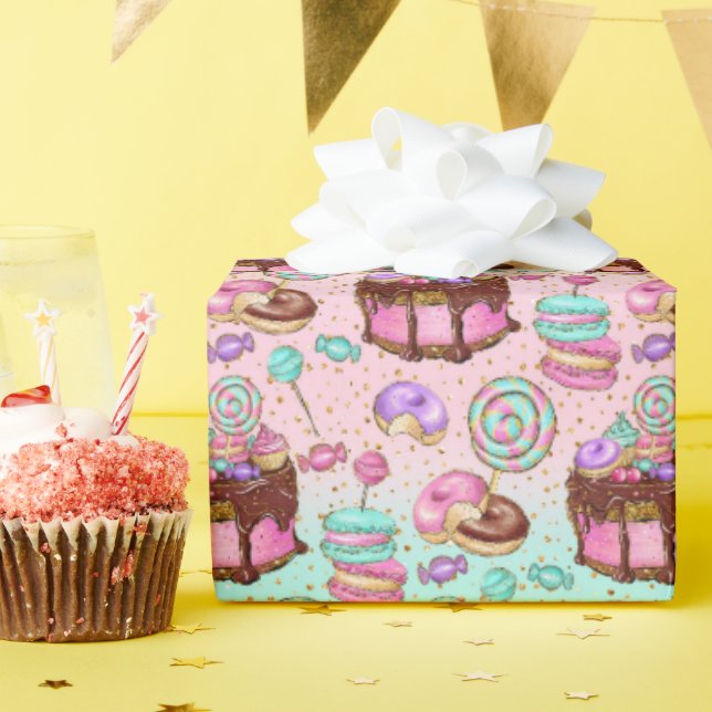 Papier Cadeau Pastel Party Sweets Anniversaire (Fête d'anniversaire)