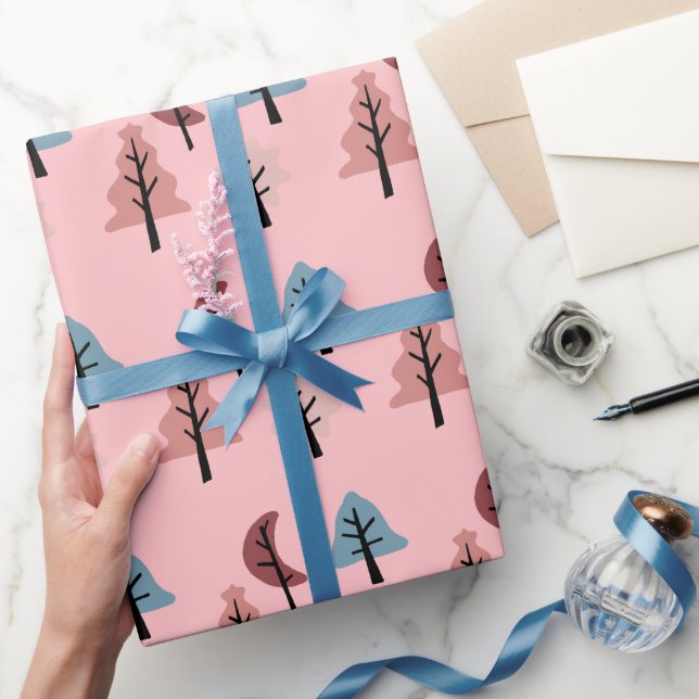 Papier Cadeau Pastel Pink Cookie Tree Motif Holiday (Cadeaux)